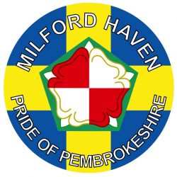 Milford Haven - Pride of Pembrokeshire - TWO PACK - Car Bumper Laptop Window Decal Wales County Flag Sticker
