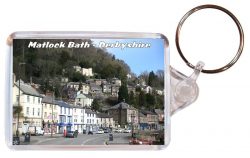 Matlock Bath - Derbyshire - Double Sided Large Keyring Key Fob Chain Ring Gift Present Souvenir AD2