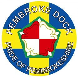 Pembroke Dock - Pride of Pembrokeshire - TWO PACK - Car Bumper Laptop Window Decal Wales County Flag Sticker