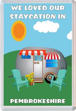 We loved our Staycation in Pembrokeshire - Jumbo Fridge Magnet Souvenir Holiday Gift Present