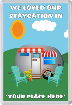 'Personalised' We loved our Staycation - Jumbo Fridge Magnet Souvenir Holiday Gift Present