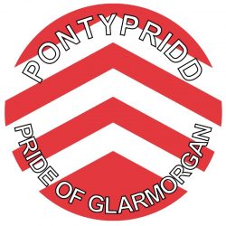 Pontypridd - Pride of Glamorgan - TWO PACK - Car Bumper Laptop Window Decal Wales County Flag Sticker