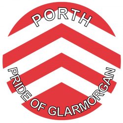 Porth - Pride of Glamorgan - TWO PACK - Car Bumper Laptop Window Decal Wales County Flag Sticker