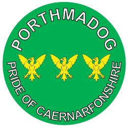 Porthmadog - Pride of Caernarfonshire - TWO PACK - Car Bumper Laptop Window Decal Wales County Flag Sticker