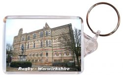 Rugby - Warwickshire - Double Sided Large Keyring Key Fob Chain Ring Gift Present Souvenir AD1