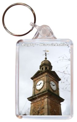 Rugby - Warwickshire - Double Sided Large Keyring Key Fob Chain Ring Gift Present Souvenir AD2