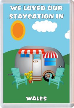 We loved our Staycation in Wales - Jumbo Fridge Magnet Souvenir Holiday Gift Present