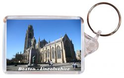 Boston - Lincolnshire - Double Sided Large Keyring Key Fob Chain Ring Gift Present Souvenir AD1