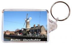 Boston - Lincolnshire - Double Sided Large Keyring Key Fob Chain Ring Gift Present Souvenir AD2