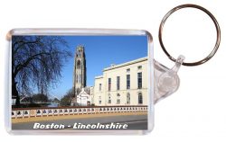 Boston - Lincolnshire - Double Sided Large Keyring Key Fob Chain Ring Gift Present Souvenir AD3