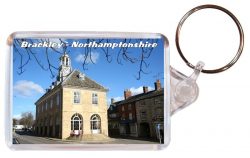Brackley -Northamptonshire - Double Sided Large Keyring Key Fob Chain Ring Gift Present Souvenir AD1