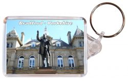 Bradford - Yorkshire - Double Sided Large Keyring Key Fob Chain Ring Gift Present Souvenir AD3