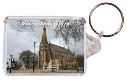 Bury - Lancashire - Double Sided Large Keyring Key Fob Chain Ring Gift Present Souvenir AD1