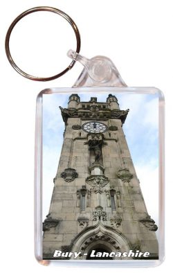 Bury - Lancashire - Double Sided Large Keyring Key Fob Chain Ring Gift Present Souvenir AD2