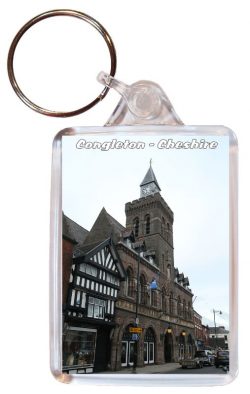 Congleton - Cheshire - Double Sided Large Keyring Key Fob Chain Ring Gift Present Souvenir AD1