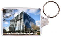 Corby - Northamptonshire - Double Sided Large Keyring Key Fob Chain Ring Gift Present Souvenir AD1