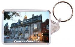 Crewe - Cheshire - Double Sided Large Keyring Key Fob Chain Ring Gift Present Souvenir AD1