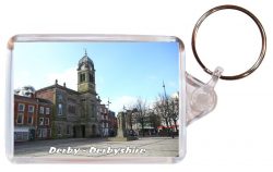 Derby - Derbyshire- Double Sided Large Keyring Key Fob Chain Ring Gift Present Souvenir AD4