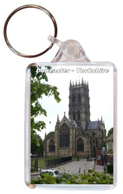 Doncaster - Yorkshire - Double Sided Large Keyring Key Fob Chain Ring Gift Present Souvenir AD3