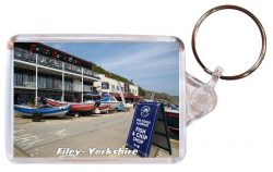 Filey - Yorkshire - Double Sided Large Keyring Key Fob Chain Ring Gift Present Souvenir AD2