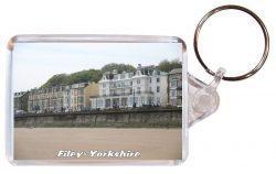 Filey - Yorkshire - Double Sided Large Keyring Key Fob Chain Ring Gift Present Souvenir AD3