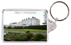 Filey - Yorkshire - Double Sided Large Keyring Key Fob Chain Ring Gift Present Souvenir AD4