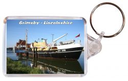 Grimsby - Lincolnshire - Double Sided Large Keyring Key Fob Chain Ring Gift Present Souvenir AD1