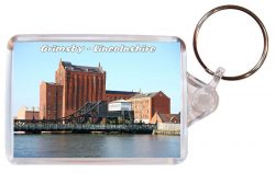 Grimsby - Lincolnshire - Double Sided Large Keyring Key Fob Chain Ring Gift Present Souvenir AD2