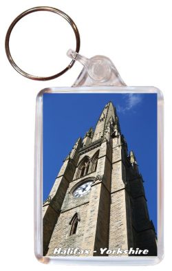 Halifax - Yorkshire - Double Sided Large Keyring Key Fob Chain Ring Gift Present Souvenir AD1