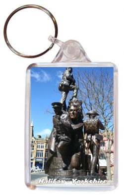 Halifax - Yorkshire - Double Sided Large Keyring Key Fob Chain Ring Gift Present Souvenir AD3
