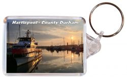 Hartlepool - County Durham - Double Sided Large Keyring Key Fob Chain Ring Gift Present Souvenir AD4