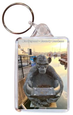 Hartlepool - Monkey Hangers - Double Sided Large Keyring Key Fob Chain Ring Gift Present Souvenir AD5