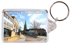 Kettering - Northamptonshire - Double Sided Large Keyring Key Fob Chain Ring Gift Present Souvenir AD1