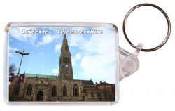 Leicester Catherdral - Leicestershire - Double Sided Large Keyring Key Fob Chain Ring Gift Present Souvenir AD1