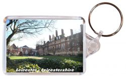Leicester - Leicestershire - Double Sided Large Keyring Key Fob Chain Ring Gift Present Souvenir AD3