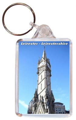 Leicester - Leicestershire - Double Sided Large Keyring Key Fob Chain Ring Gift Present Souvenir AD4
