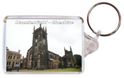 Macclesfield - Cheshire - Double Sided Large Keyring Key Fob Chain Ring Gift Present Souvenir AD2