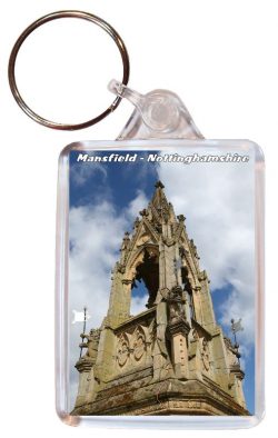 Mansfield - Nottinghamshire - Double Sided Large Keyring Key Fob Chain Ring Gift Present Souvenir AD1