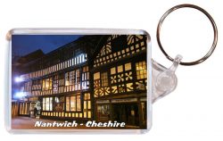 Nantwich - Cheshire - Double Sided Large Keyring Key Fob Chain Ring Gift Present Souvenir AD1