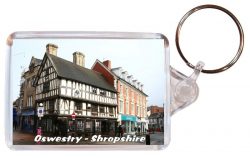 Nantwich - Cheshire - Double Sided Large Keyring Key Fob Chain Ring Gift Present Souvenir AD2
