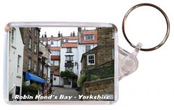 Robin Hood's Bay - Yorkshire - Double Sided Large Keyring Key Fob Chain Ring Gift Present Souvenir AD2