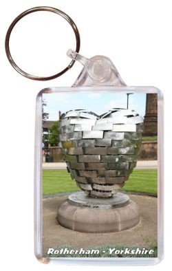 Rotherham - Yorkshire - Double Sided Large Keyring Key Fob Chain Ring Gift Present Souvenir AD1