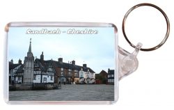 Sandbach - Cheshire - Double Sided Large Keyring Key Fob Chain Ring Gift Present Souvenir AD1
