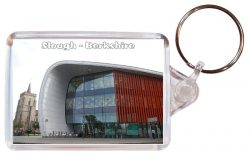 Slough - Berkshire - Double Sided Large Keyring Key Fob Chain Ring Gift Present Souvenir AD1