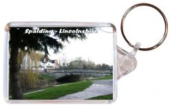 Spalding - Lincolnshire - Double Sided Large Keyring Key Fob Chain Ring Gift Present Souvenir AD2
