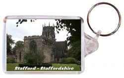 Stafford - Staffordshire - Double Sided Large Keyring Key Fob Chain Ring Gift Present Souvenir AD1