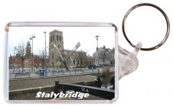 Stalybridge - Double Sided Large Keyring Key Fob Chain Ring Gift Present Souvenir AD1