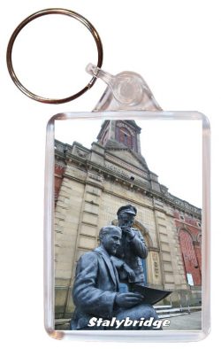 Stalybridge - Double Sided Large Keyring Key Fob Chain Ring Gift Present Souvenir AD2