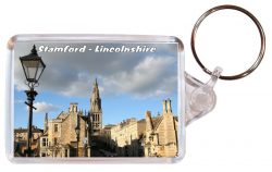 Stamford - Lincolnshire - Double Sided Large Keyring Key Fob Chain Ring Gift Present Souvenir AD1