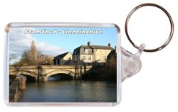 Stamford - Lincolnshire - Double Sided Large Keyring Key Fob Chain Ring Gift Present Souvenir AD2